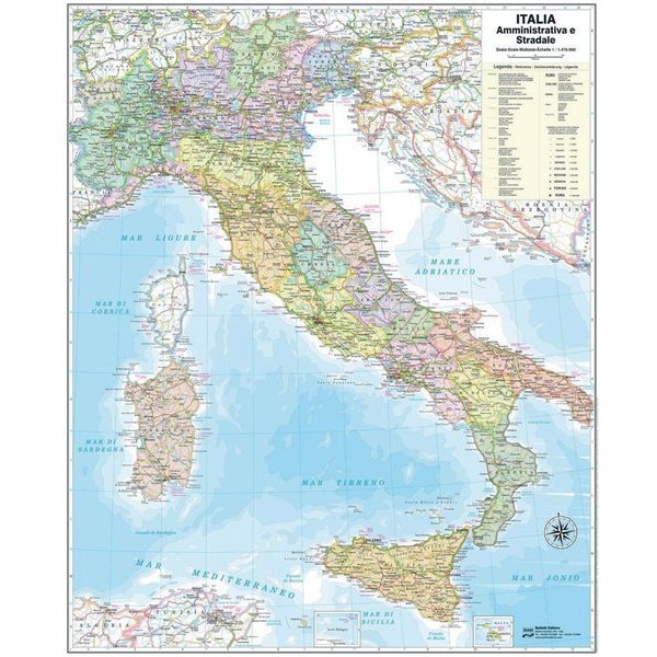 Carta geografica Italia Belletti - 409571