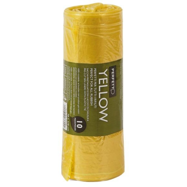 Sacchi immondizia Perfetto Classic gialli 120 litri - 20 micron - 70x110 cm  (conf. 10)
